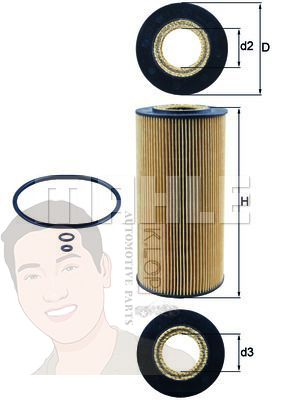OX 123-1D กรองน้ำมันเครื่อง BENZ OM601-OM606 / W202 W124 W210 W638 Rexton 2.9 ยี่ห้อ MAHLE