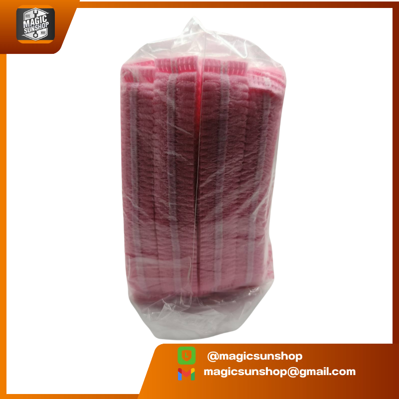 921110 หมวกตัวหนอนใช้แล้วทิ้งสีชมพู Pink disposable caterpillar hat (100ชิ้น/แพ็ค)
