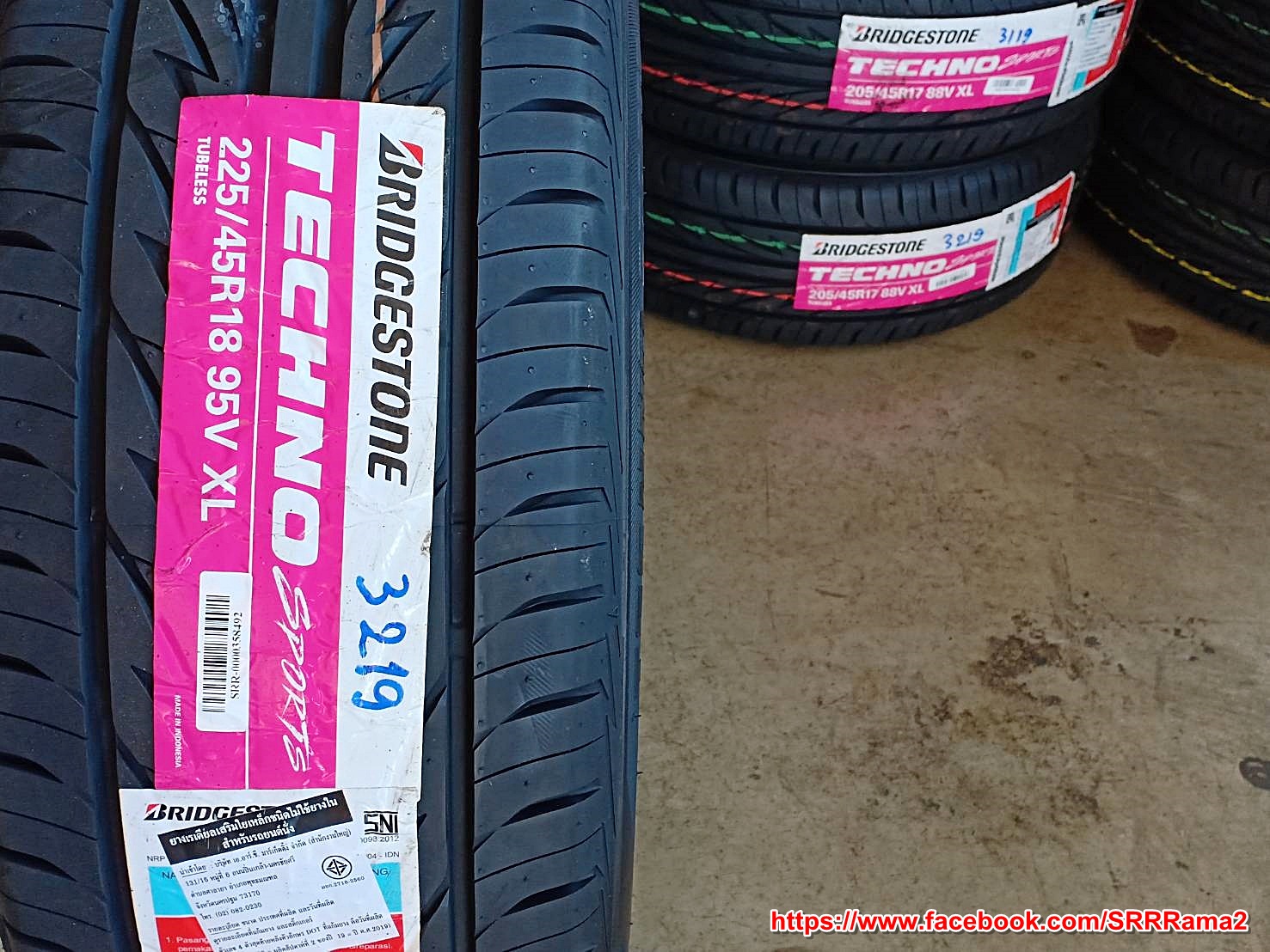 BRIDGESTONE TECHNO SPORTS 225/45R18 ยางใหม่ปี19 ราคาพิเศษ