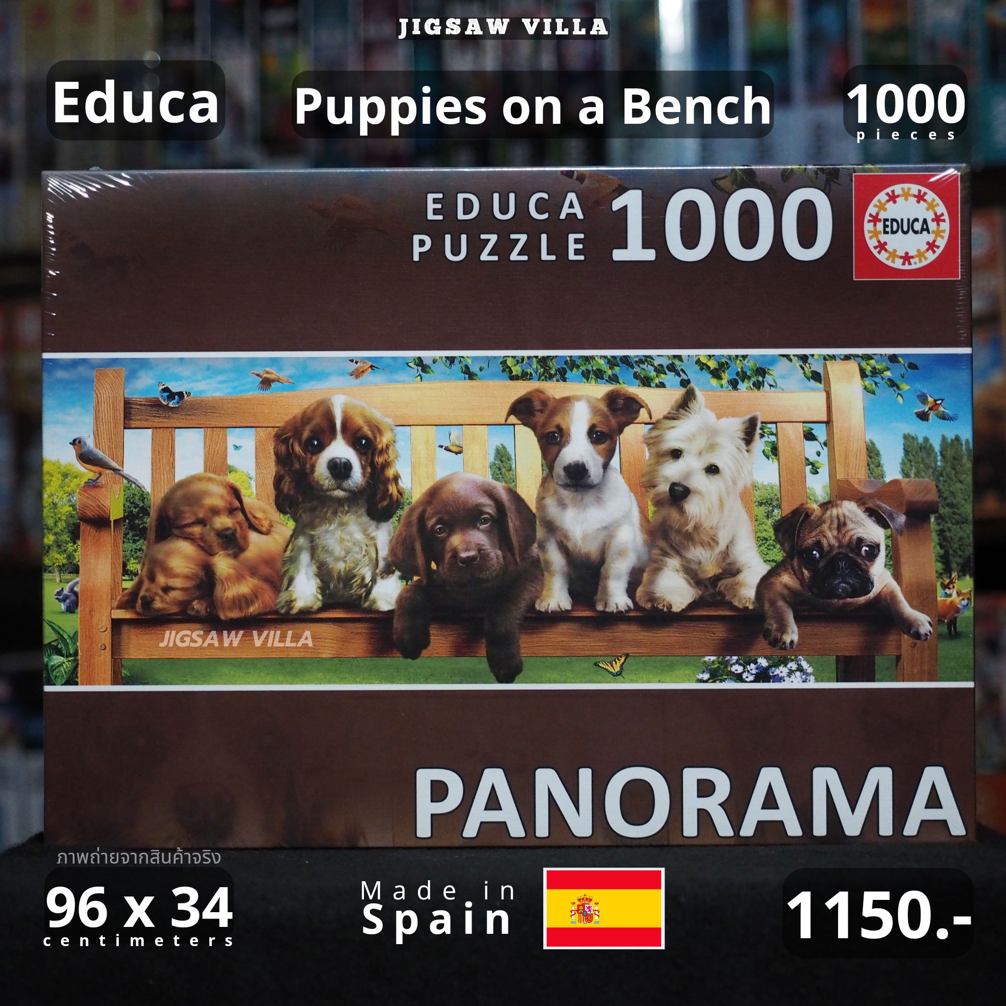 Educa - Puppies on a Bench 1000 pcs.