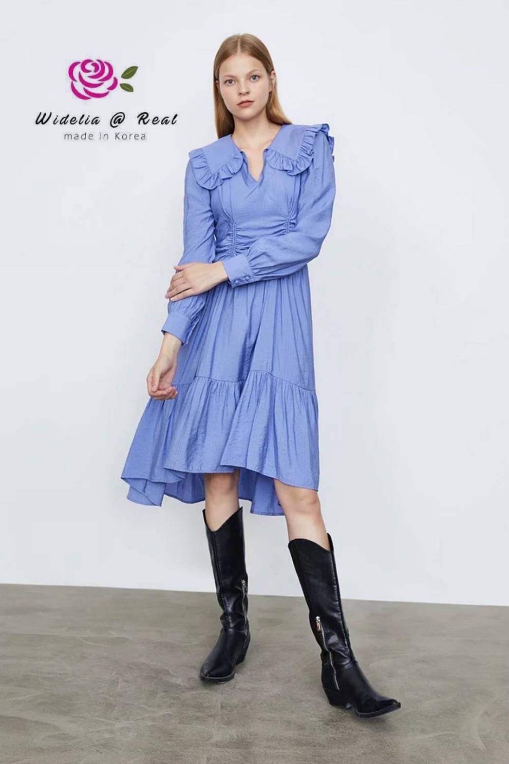 Zara Maxi dress แม็กซี่เดรสตัวยาว คอบัว แขนยาวตรงข้อมือเป็นทรงกระบอก