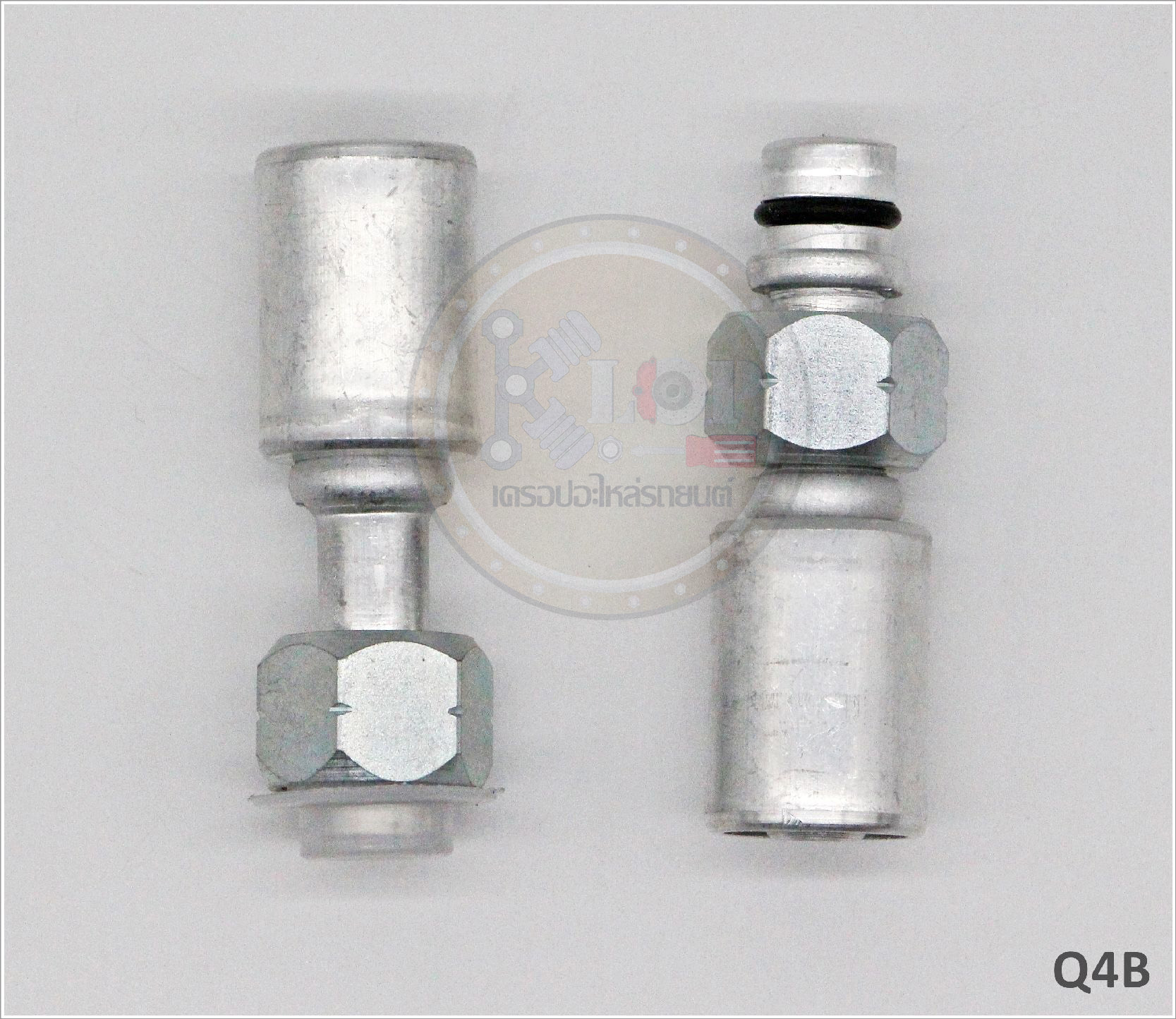Q4B พิตติ้ง 1/2นิ้ว -180องศา ND รีดร่อง R134a (ปลอกอลูมิเนียม) (Vinn)