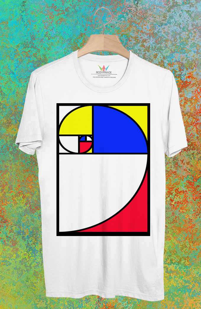 BP569 เสื้อยืด Mondrian Golden Ratio
