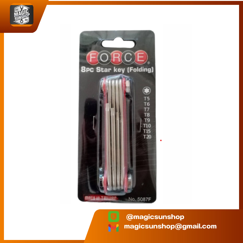 FORCE 5087F ชุดประแจหัวจีบ ชนิดพับได้ T5-T20