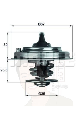 TX 30 71D วาล์วน้ำ Caravelle 2.8/3.2 T4-5, A6 078121113F (ยี่ห้อ MAHLE)