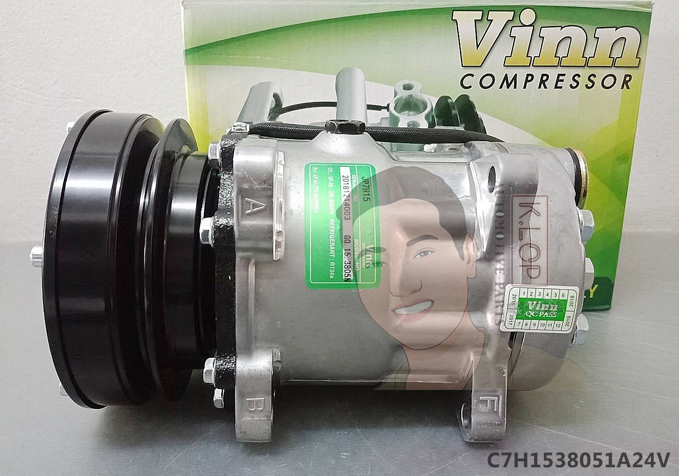 C7H1538051A24V คอมแอร์ยี่ห้อ Vinn (SD 7H15 CAT 8-ขา 1A 24V. ออกหลัง - แปะ)