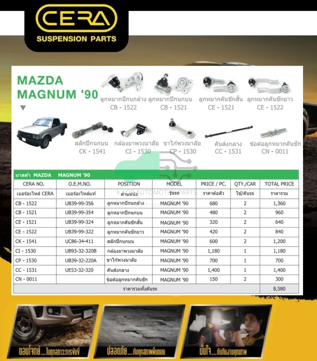 ชุดเปลี่ยนลูกหมากช่วงล่าง (CERA) Mazda MAGNUM