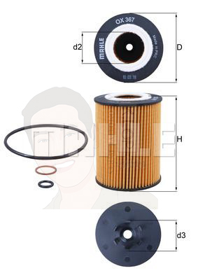 OX 367D กรองน้ำมันเครื่อง (BMW N62 / 7 (E65 E66) ปี01, X5 (E53)