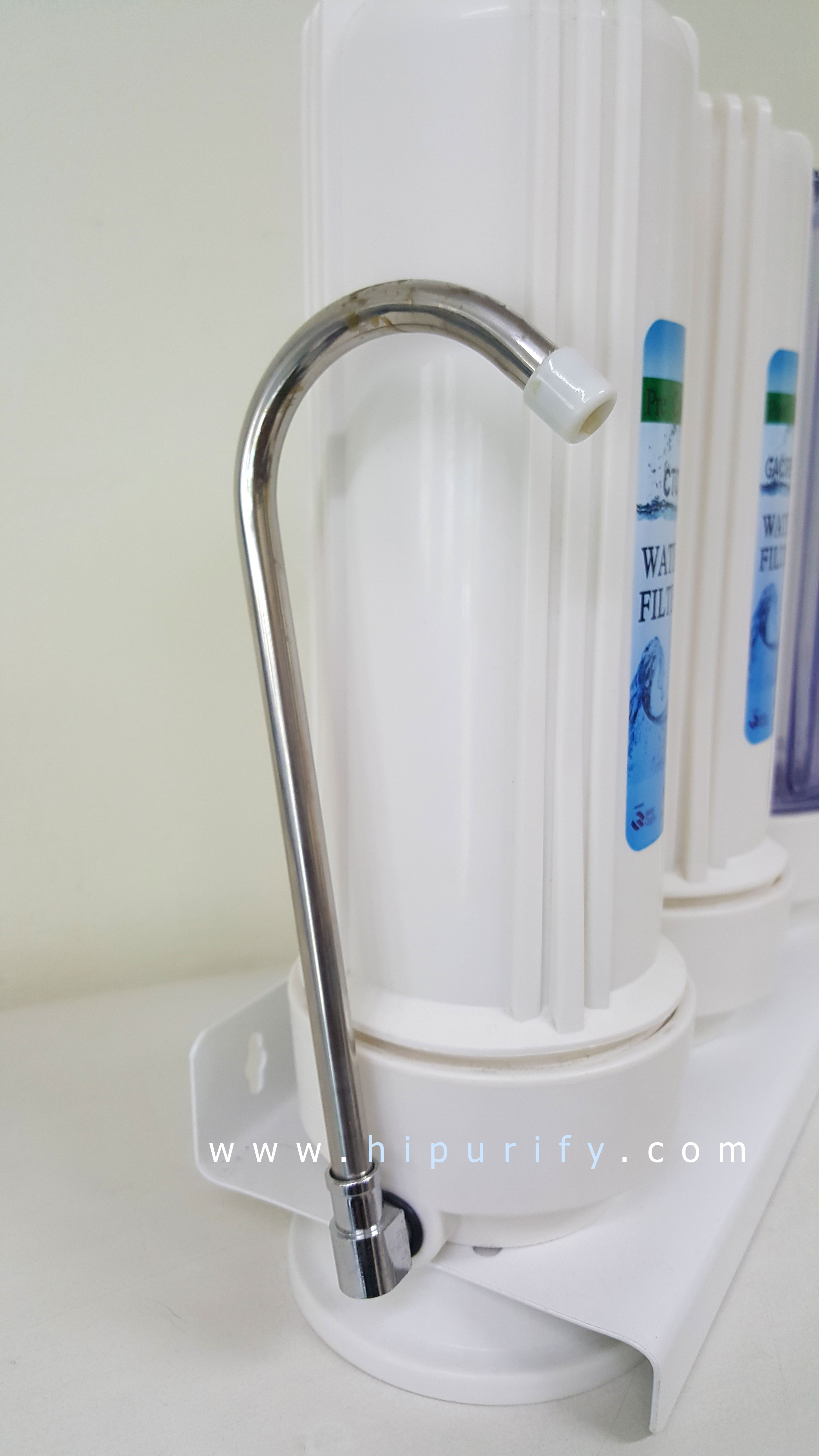 เครื่องกรองน้ำ 3 ขั้นตอน กระบอกคว่ำ (พร้อมไส้กรอง 3 ขั้นตอน)