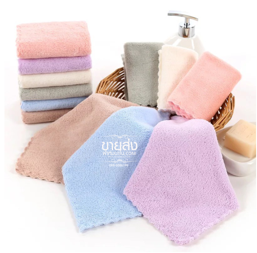 ผ้าเช็ดหน้า / เช็ดผม ขนเป็ด (1โหล)