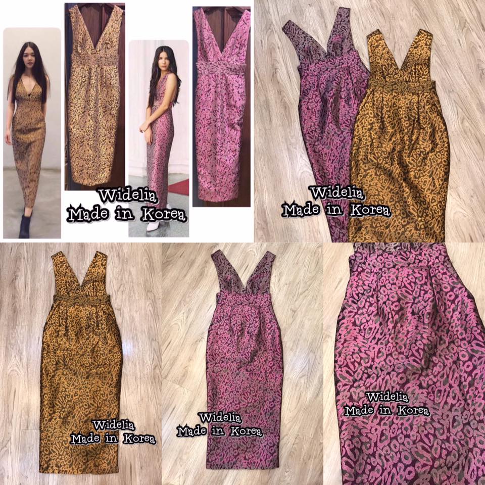 *พร้อมส่ง*Landmee' Dress :: เดรสตัวสวย เนื้อผ้าสุดน่ารัก มี Texture ลายเสือคอวีผ่าลึก