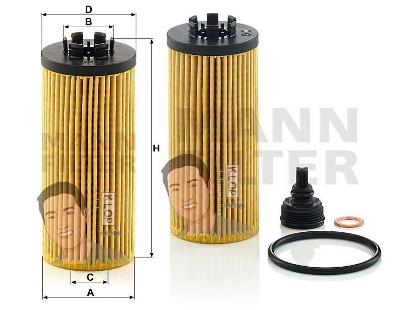 HU6012ZKIT ไส้กรองเครื่อง(BMW) X1 18i(F48) ปี2015- เครื่องยนต์ B38 (MANN-FILTER***งานพรีเมี่ยมแท้นำเข้ายุโรป) Dimensions(mm.) A=53 B=30 C=24 D=55 H=124