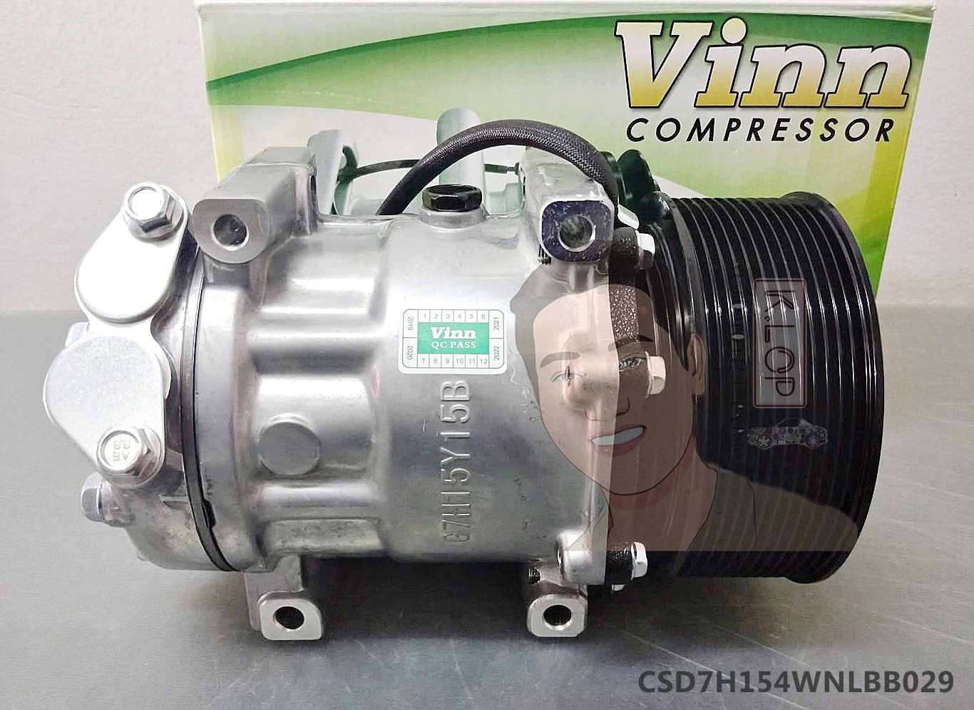 CSD7H15WNLBB029 คอมแอร์ยี่ห้อ Vinn (SD 7H15 CATERPILLAR 12PK 24V. 4ขาร้อย [ยื่น])
