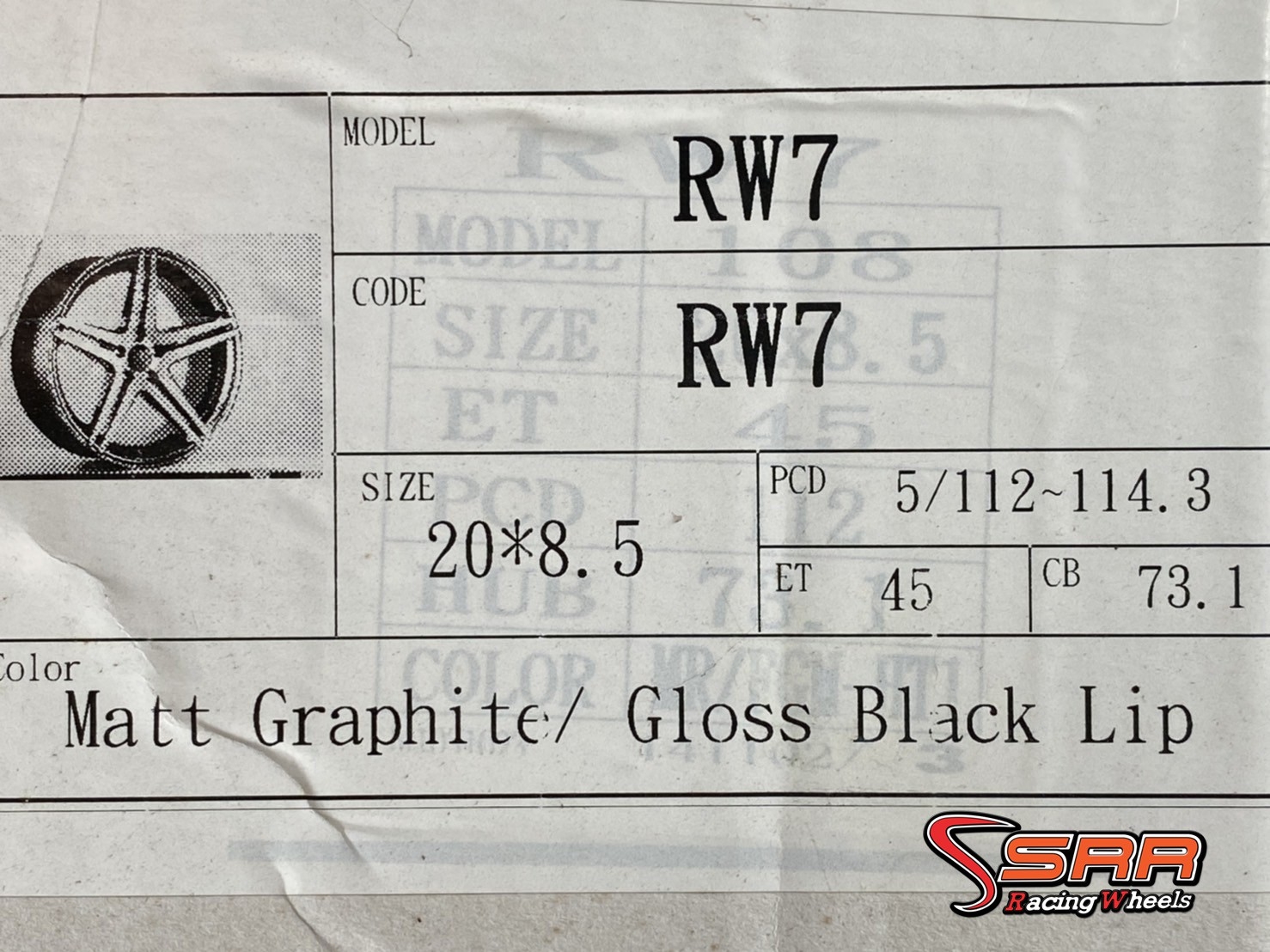 RODERICK RW7 ขอบ20 5H112/114.3 MATT GRAPHITE ล้อแม็กราคาพิเศษ