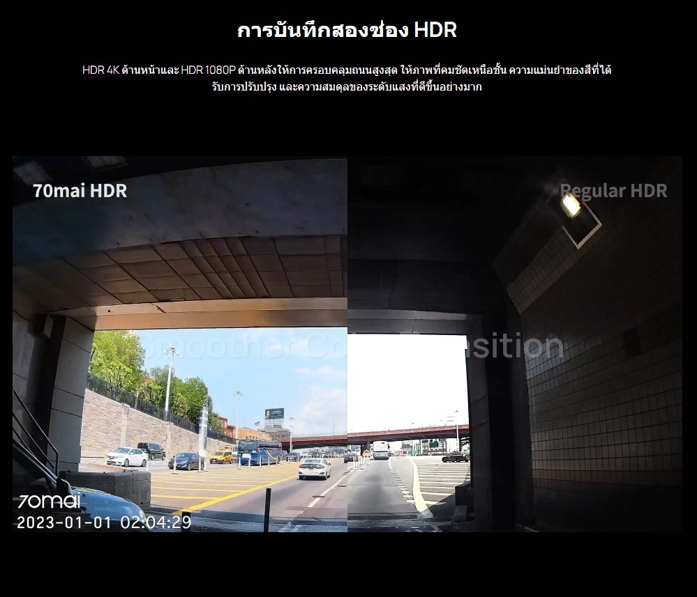 70mai รุ่น A810-2 (หน้า-หลัง) ไม่รวมติดตั้ง