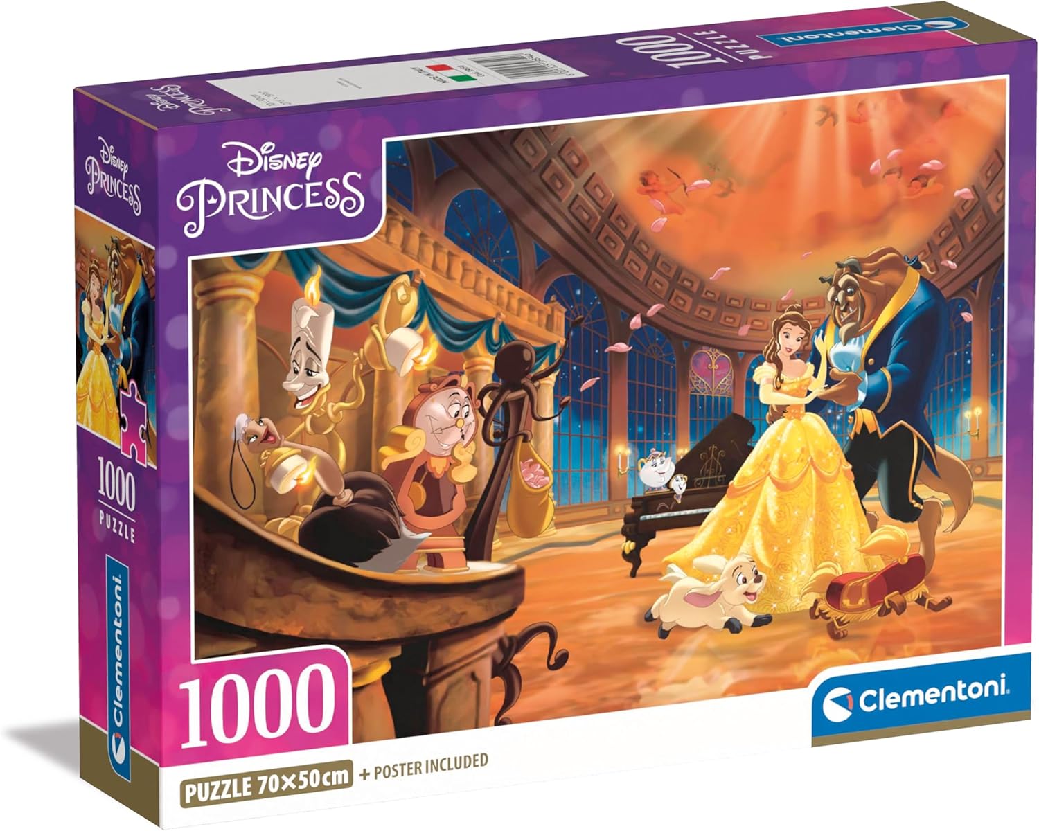 Clementoni - Disney Princess : Beauty & Beast (Compact Box + Poster Included) 1000 pcs.