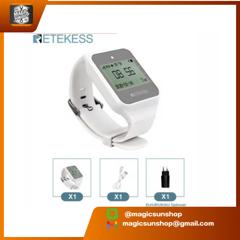 925057 Retekess Wireless Calling System TD108 Watch & TD032 Transmitter Button (1 key black x10pcs)