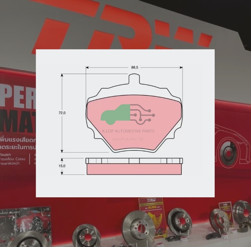 GDB974 ผ้าเบรกหลังแท้ TRW (COTEC) : LAND ROVER DISCOVERY II / 2.5D, 4.0L / 4WD 1998-2004