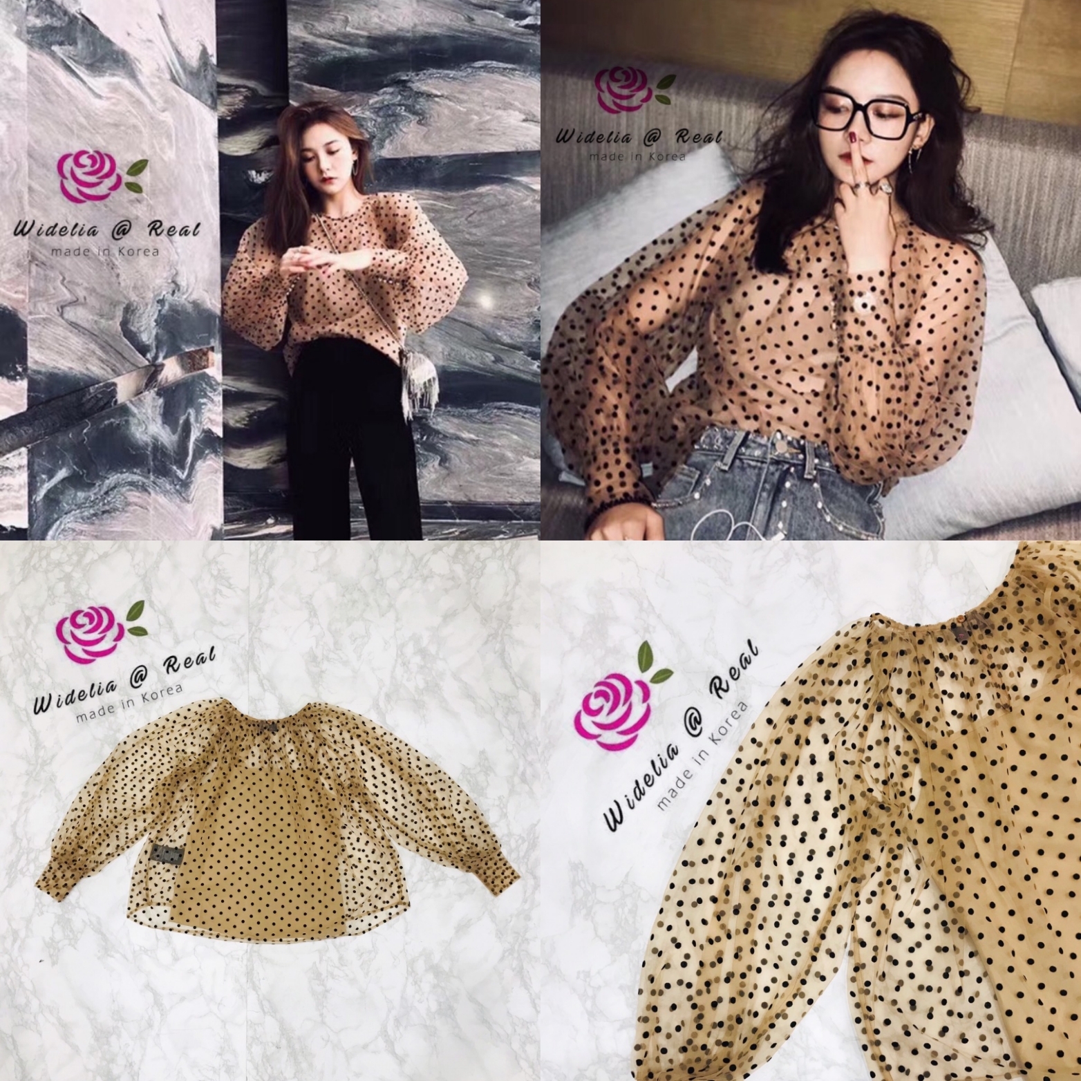 Korea Top เสื้อแขนยาวลายจุด ตัวนี้น่ารักมากค่ะ