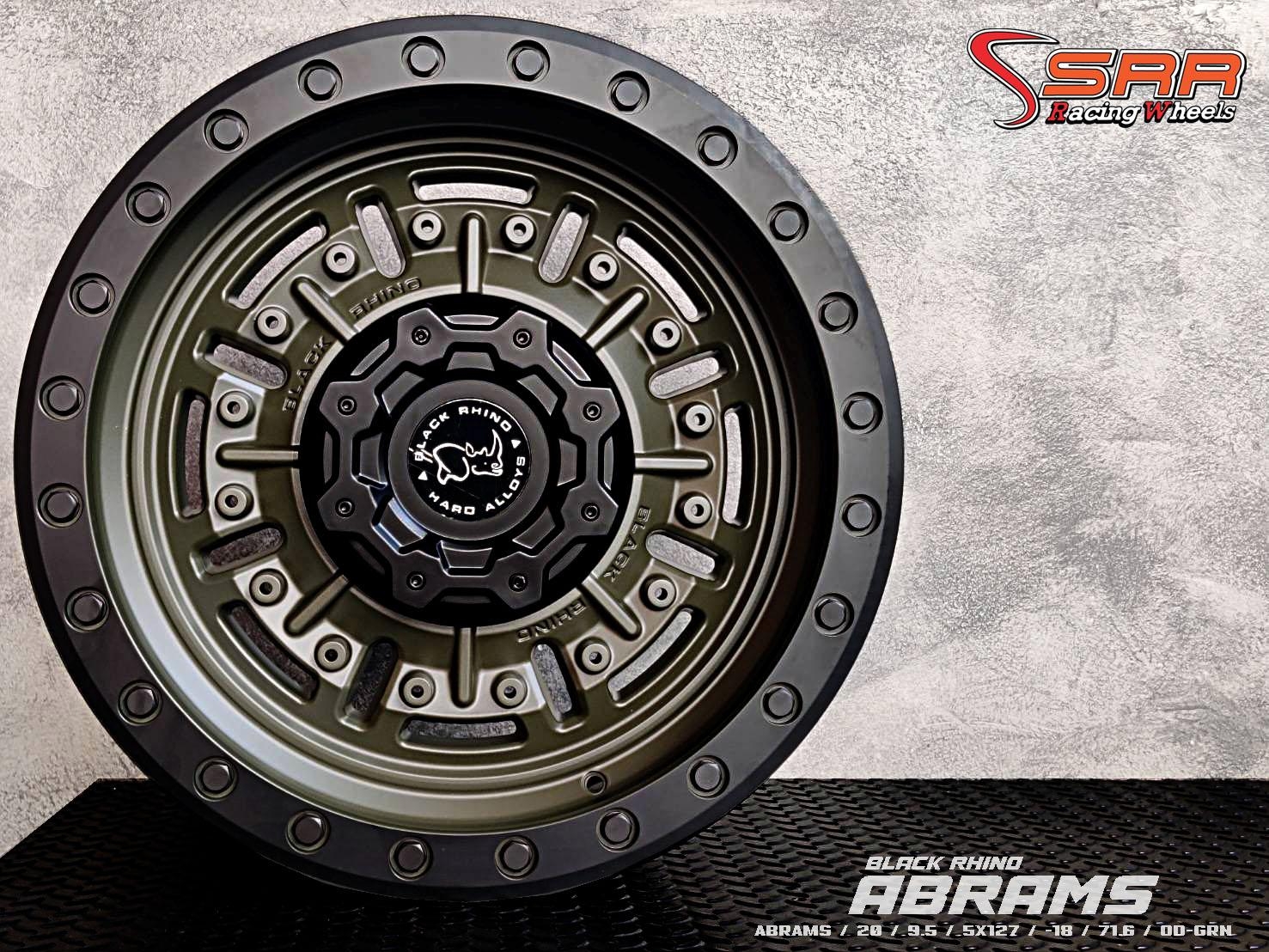 BLACK RHINO ABRAMS ขอบ20 5x127 ET-18 OD-GRN สำหรับรถ JEEP