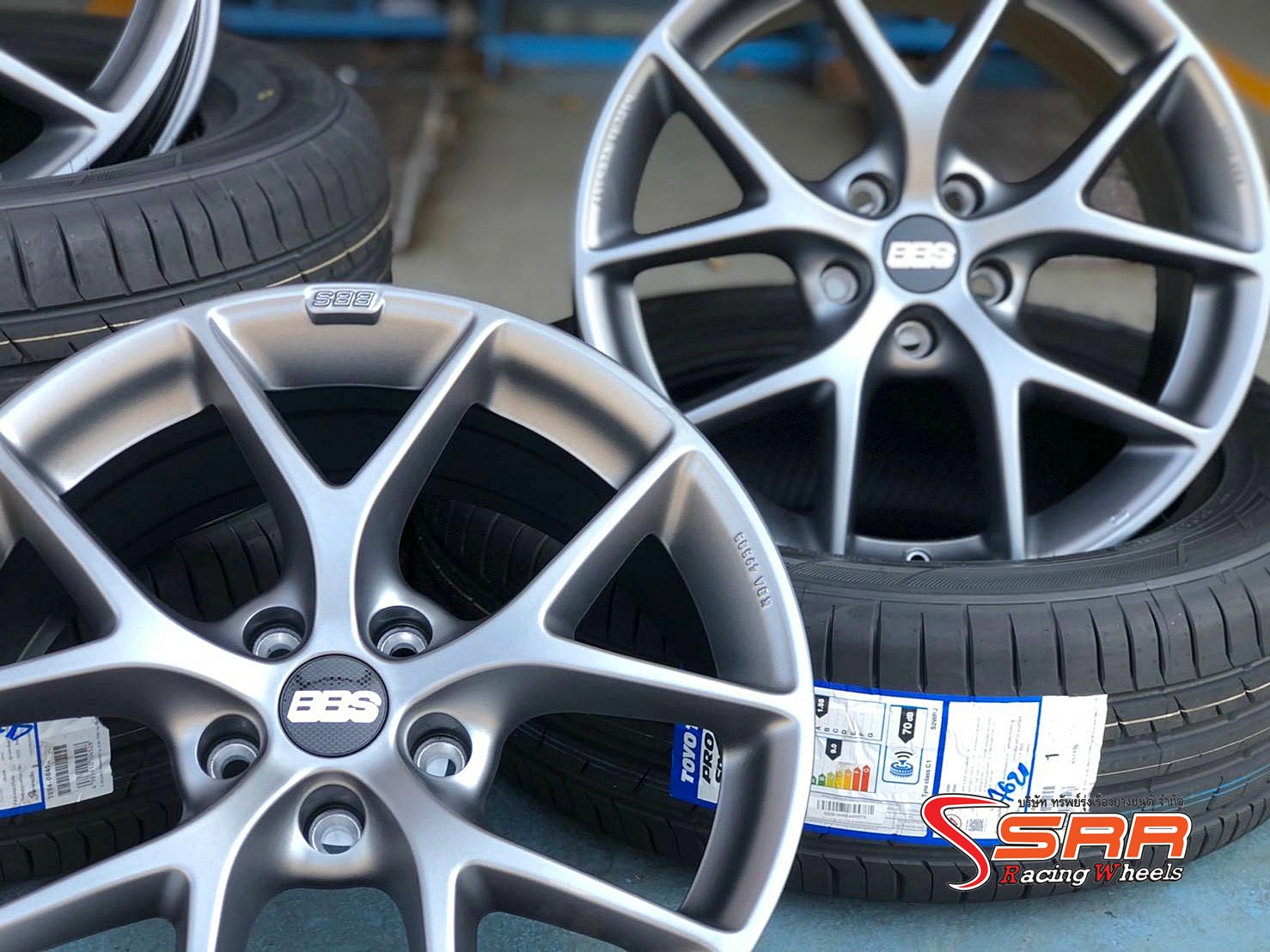 BBS SR017 ขอบ18 5H114.3 ET+40 HIMALAYA GERY ล้อแท้GERMANY ที่SRR