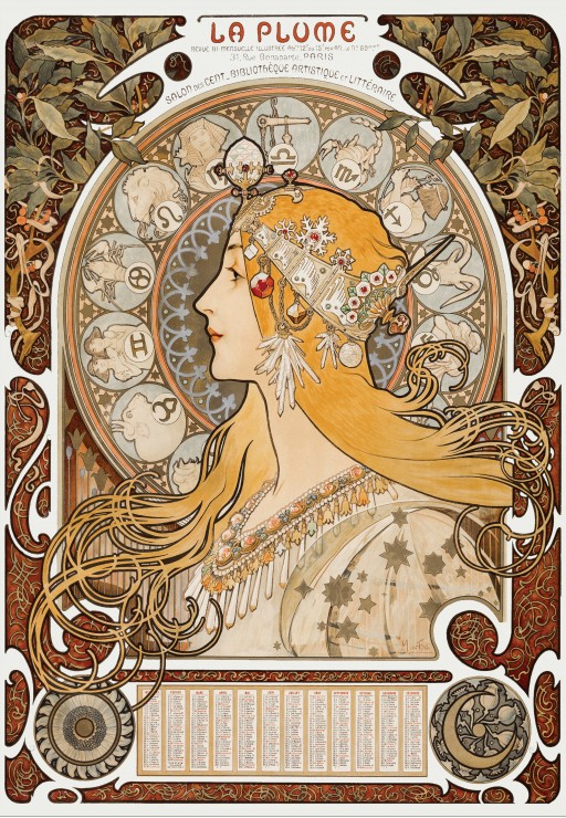 Grafika - Art Collection : Alphonse La Plume, 1896-97 by Mucha 1000 pcs.