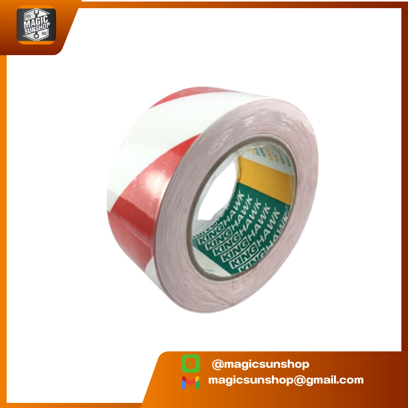 905649 KINGHAWK เทปตีเส้นพื้น PVC FLOOR MASKING TAPE สีแดง/ขาว 48 mm x 33 mt แดง/ขาว