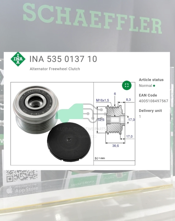 (INA) : มู่เล่ยไ์ดชารจ์ F-554755 QR25 X-Trail 2.5 T30/T31