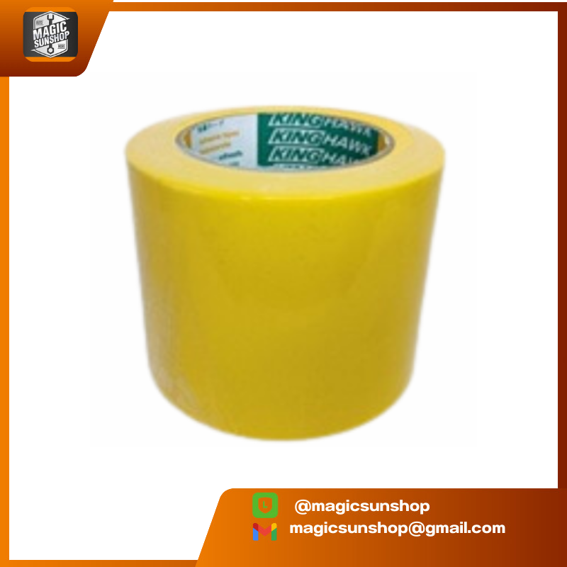 KINGHAWK เทปตีเส้นพื้น PVC FLOOR MASKING TAPE 4นิ้ว 96mm x 33mtr สีเหลือง