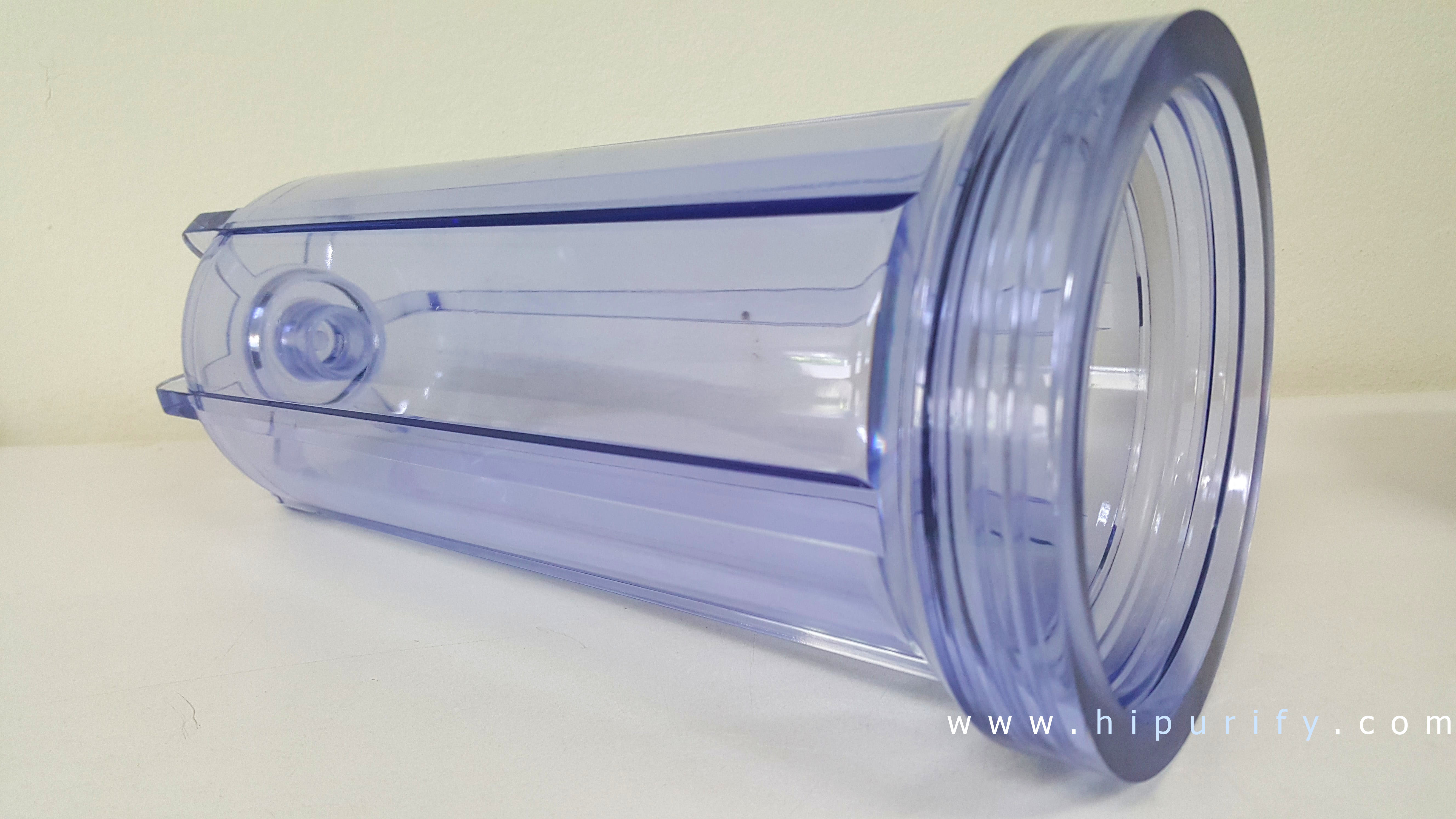 กระบอกกรองน้ำ Housing ใส 10 นิ้ว รูเกลียวพลาสติก 1/2นิ้ว(4 หุน) ฝาดำ (ครบชุดไม่รวมไส้กรอง)