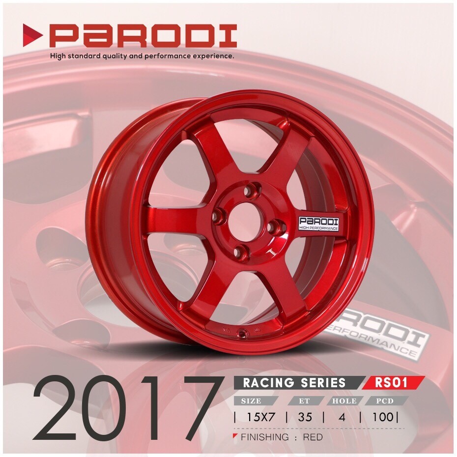 TE37 PARODI ขอบ15 สีRED