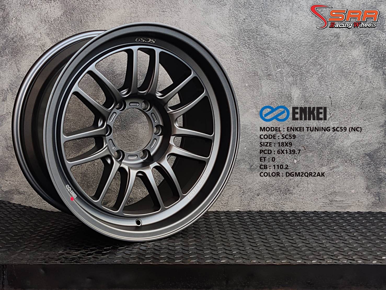 ENKEI TUNING SC59 ขอบ18 6H139.7 ET0 DGM2QR2AK มีจำหน่ายที่ร้านSRR