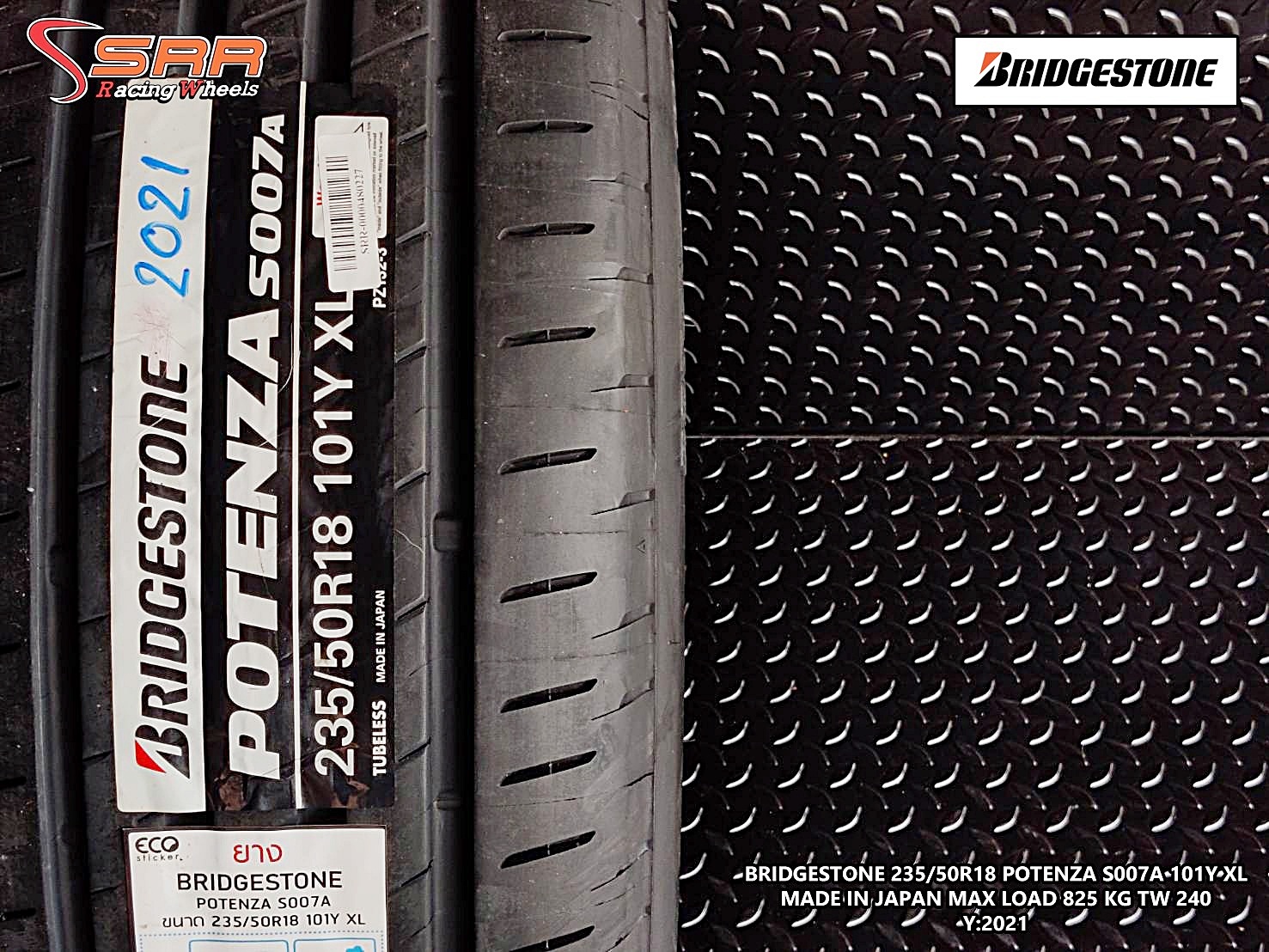 BRIDGESTONE POTENZA S007A 235/50R18 ยางใหม่ปี2021 ราคาพิเศษ
