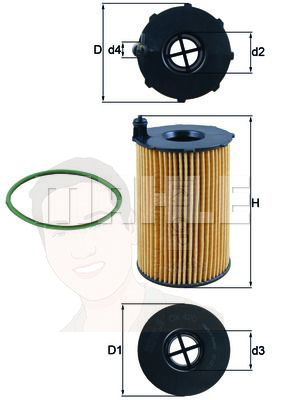 OX 420D กรองน้ำมันเครื่อง Cayenne ดีเซล, Panamera, Macan 3.0, A7 A8 Q7 ยี่ห้อ MAHLE