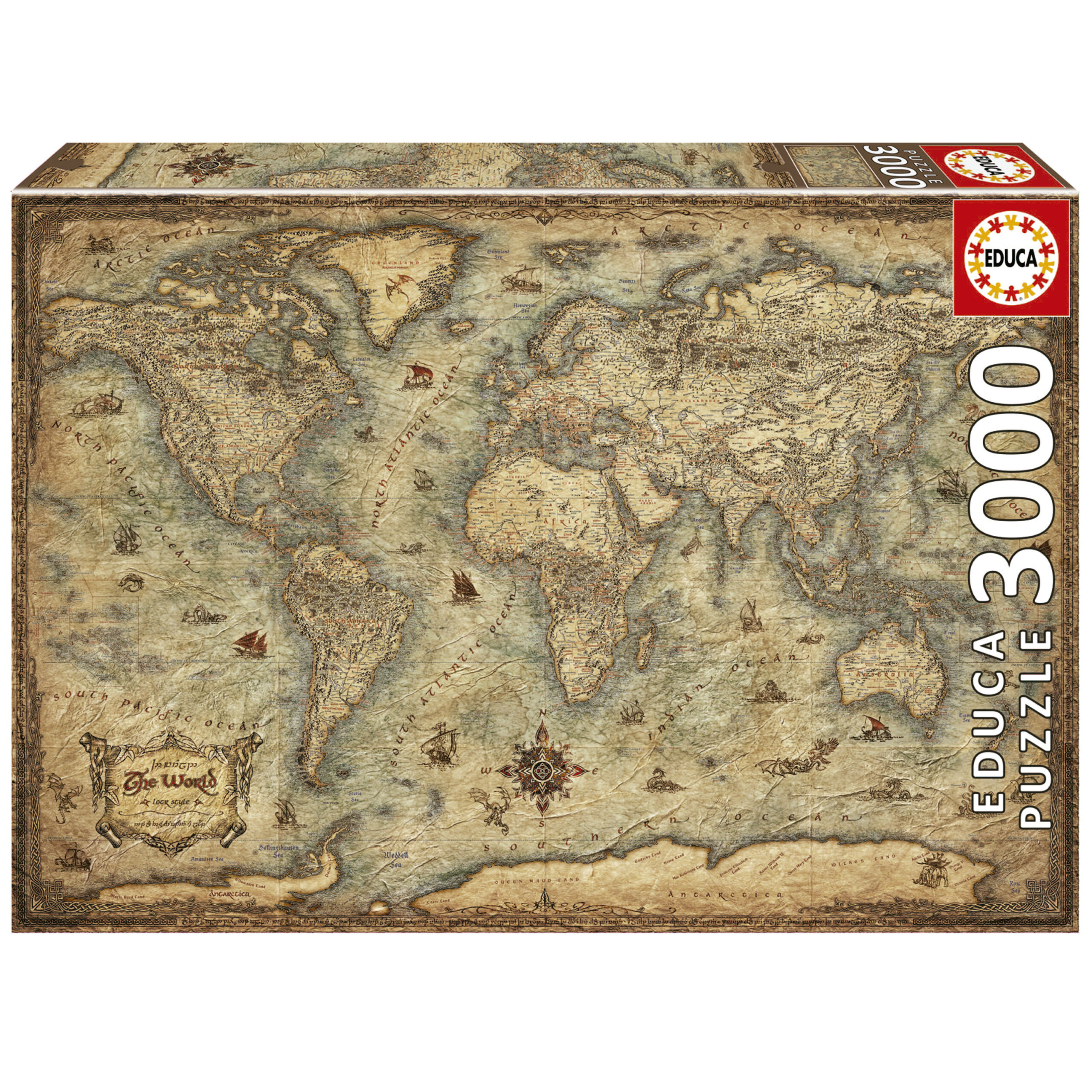 Educa - Map of The World by Rajko Zigic 3000 pcs.