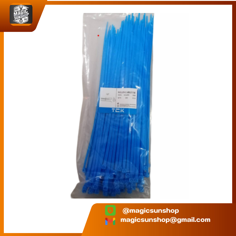 Cable tie Size 10 4.0x250mm (100pcspack)น้ำเงิน