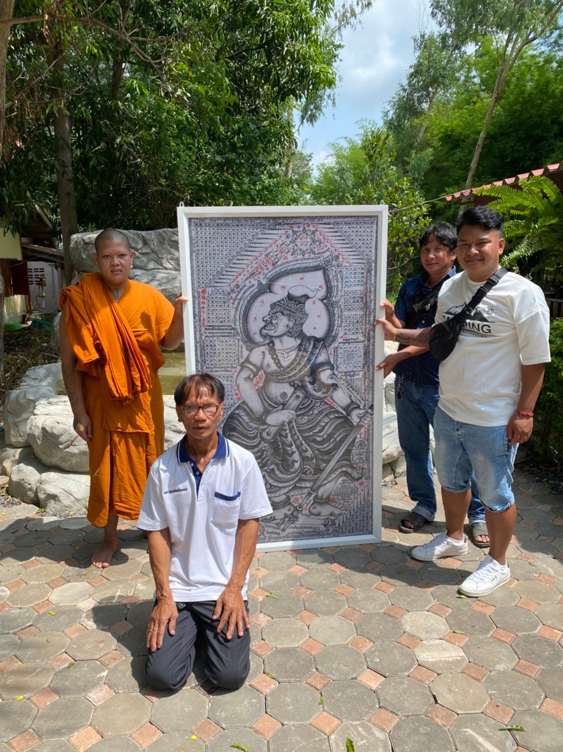 ผ้ายันต์เขียนมือ 1 พรรษา พระอาจารย์เบีย วัดเทพนิมิตร +