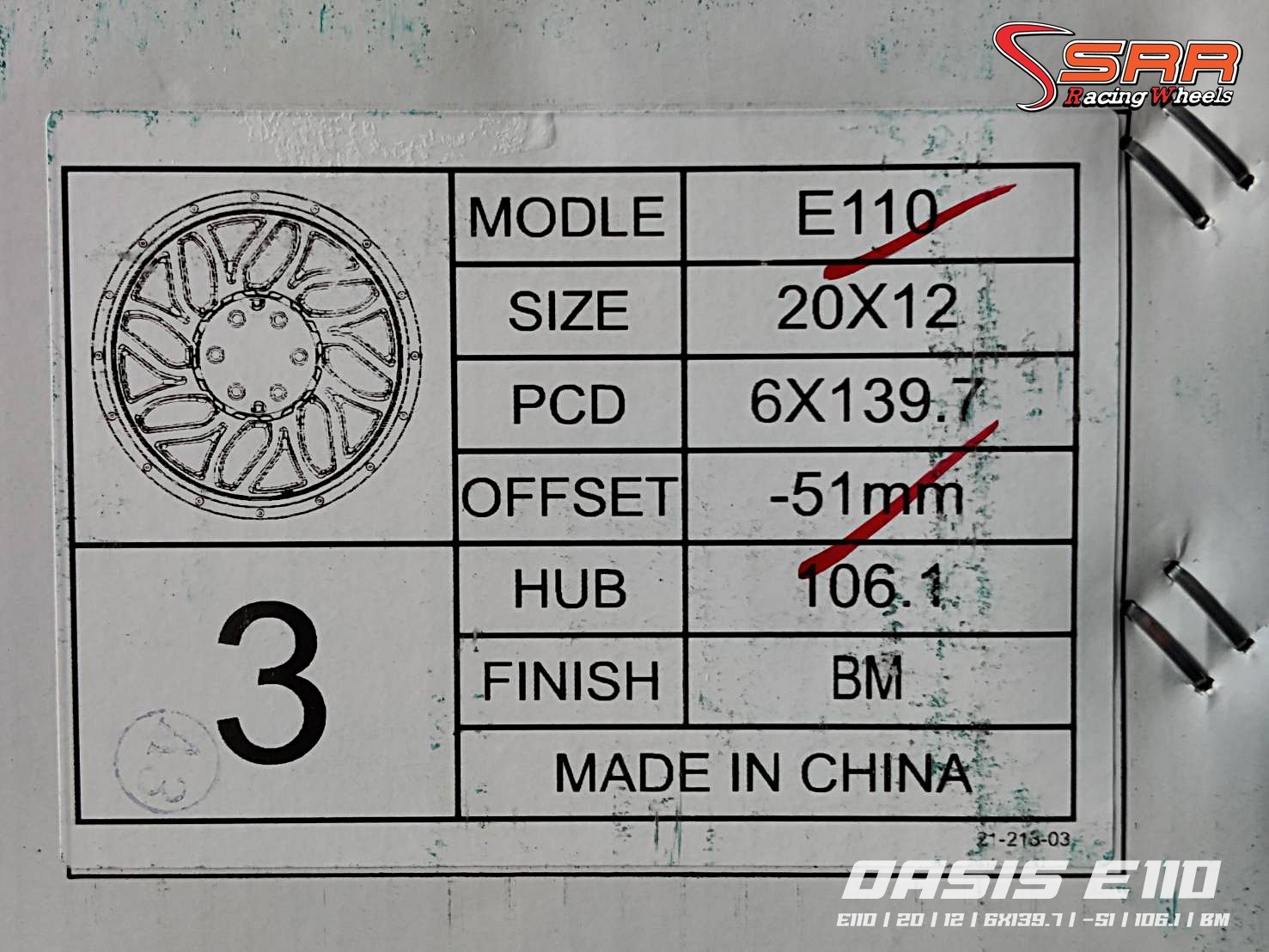 OASIS E110 ขอบ20x12 6H139.7 ET-51 BM ราคาพิเศษ