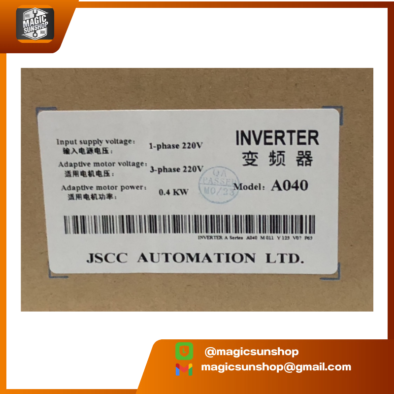 JSCC Inverter A040 0.4kw 220V In 1 Phase / Out 3 Phase