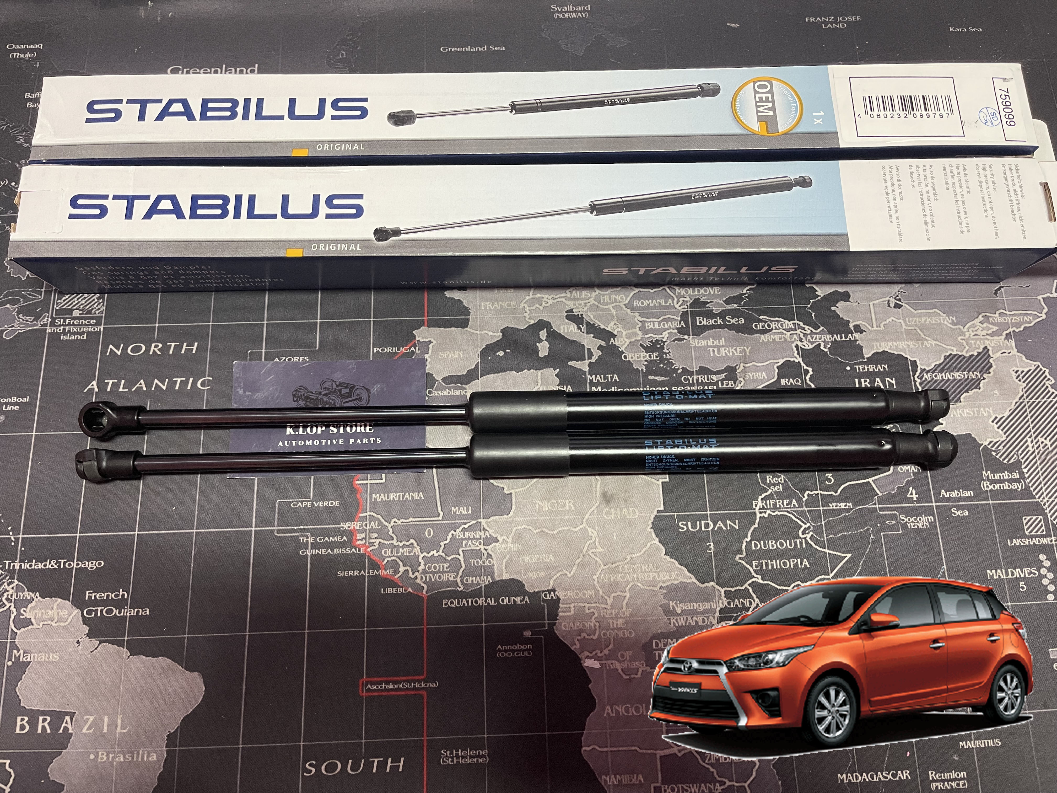 โช๊คฝากระโปรง-หลัง (STABILUS) TOYOTA Yaris NCP152 2013=2017 ***ราคาต่อคู่