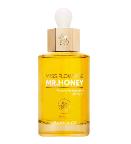 เซรั่ม Banila Co Miss Flower & Mr Honey Propolis Rejuvenating Ampoule 50ml ช่วยให้ผิวนุ่มเนียน ชุ่มชื้น ลดการอักเสบของผิว อีกทั้งให้ผิวแข็งแรงขึ้น พร้อมทั้งขาวกระจ่างใส