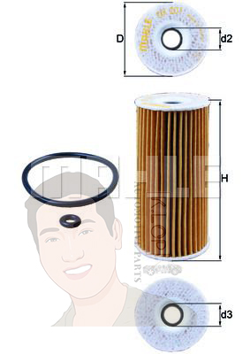 OX 201D กรองน้ำมันเครื่อง BENZ OM640 ดีเซล / W169 W245 ยี่ห้อ MAHLE