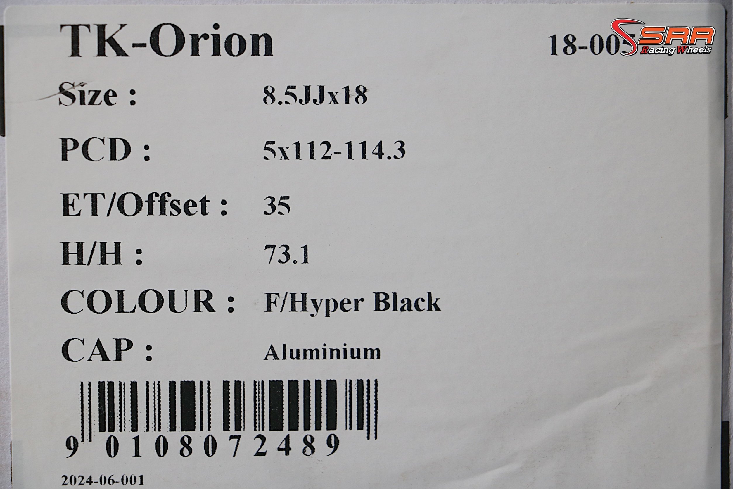 TK-ORION ขอบ18 5x112-114.3 ET35 F/Hyper Black