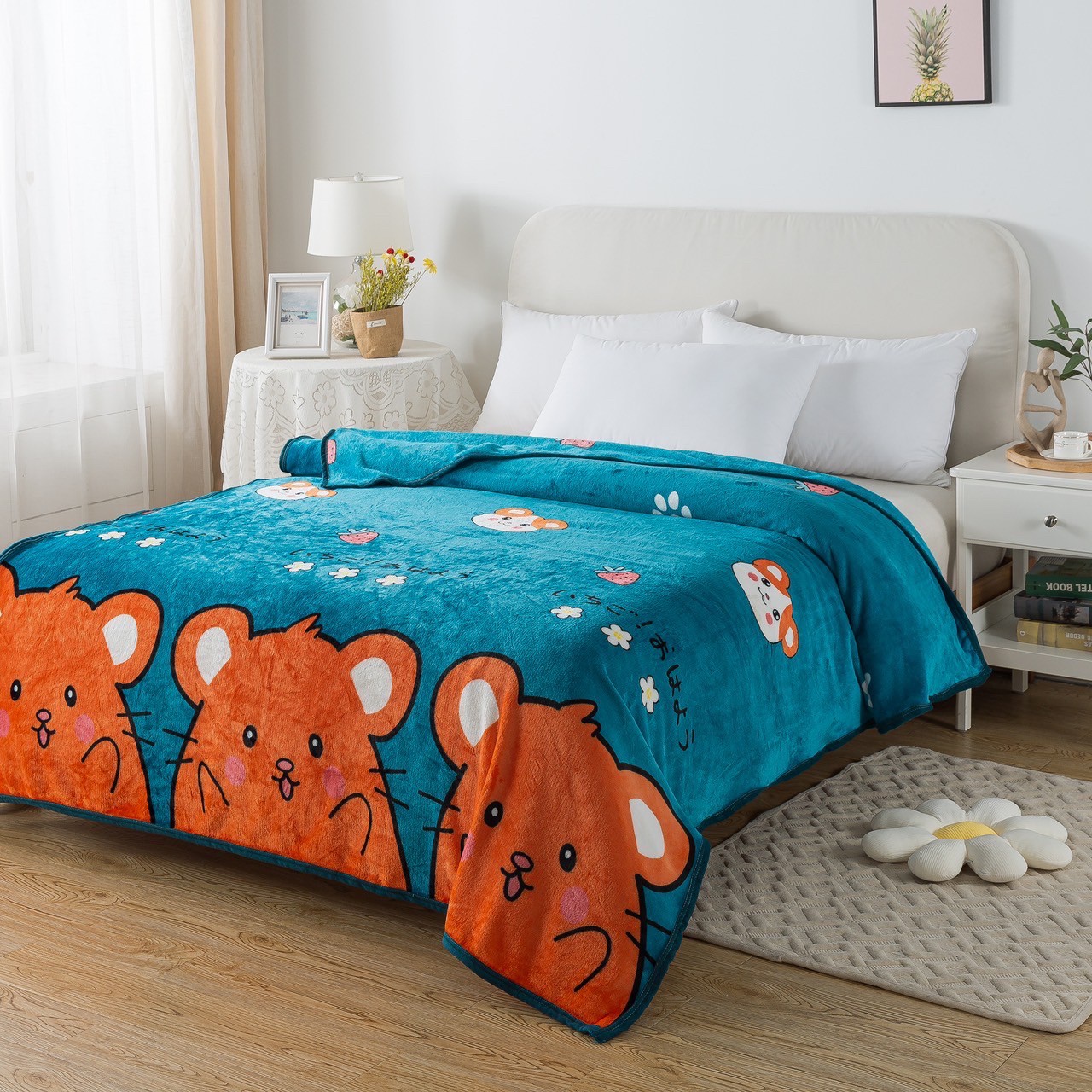 ผ้าห่มนาโน 6 ฟุตพิมพ์ลายการ์ตูน 12 ผืน