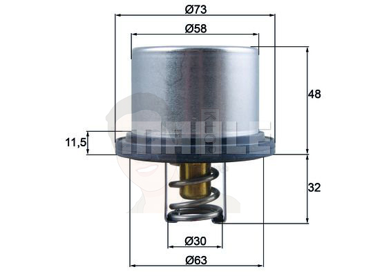 THD 5 80 วาล์วน้ำ -HD D7 D10 D12 / Truck FH FL FM 1661993 (ยี่ห้อ MAHLE)