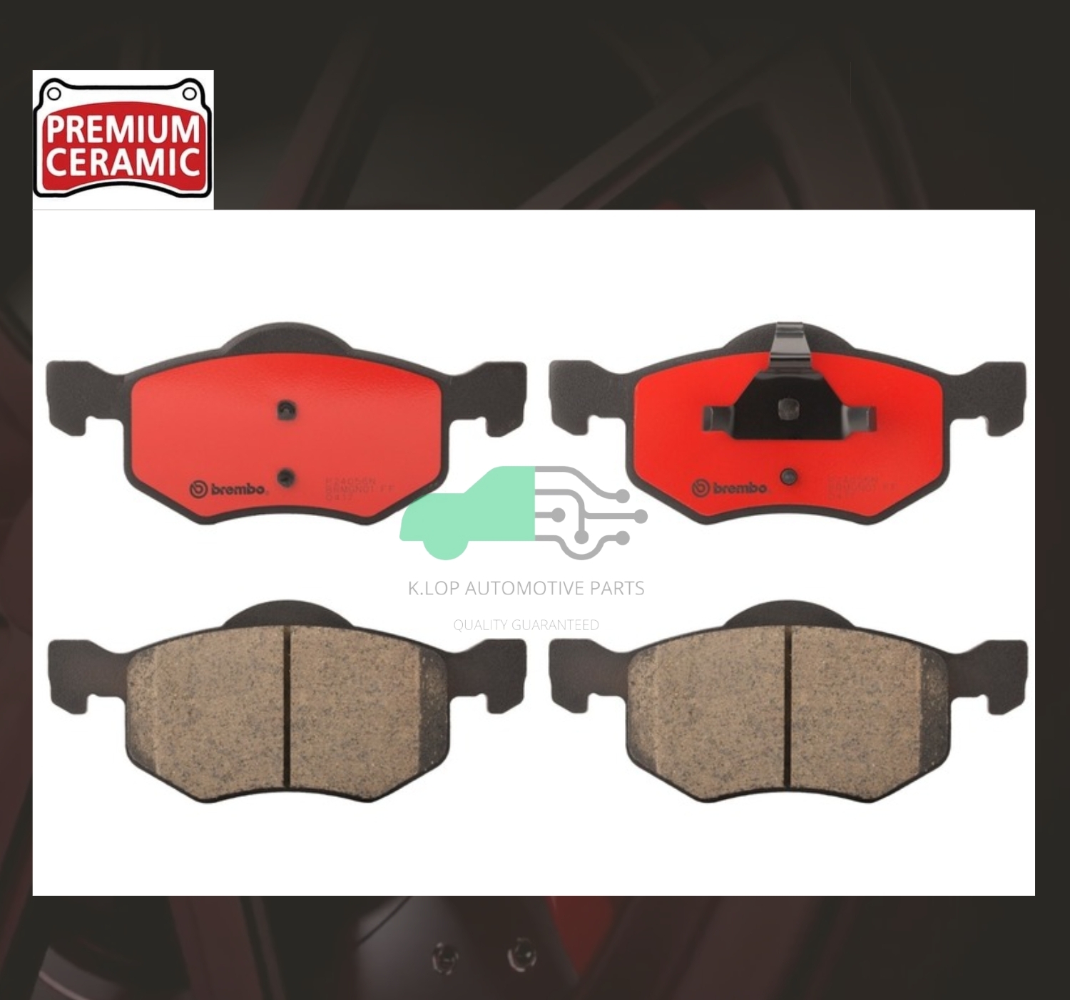 P24 056N ผ้าเบรกหน้า (แท้ BREMBO รุ่น Ceramic) MAZDA TRIBUTE 2.0 2.3 03-12