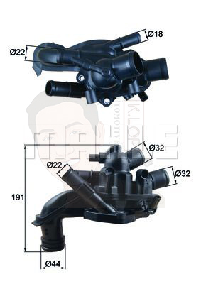 TM 46 105 วาลว์น้ำควบคุมไฟฟ้า BMW N14 N16 N18 / R55 R56 R58 R60 R61 11537647751 (ยี่ห้อ MAHLE)
