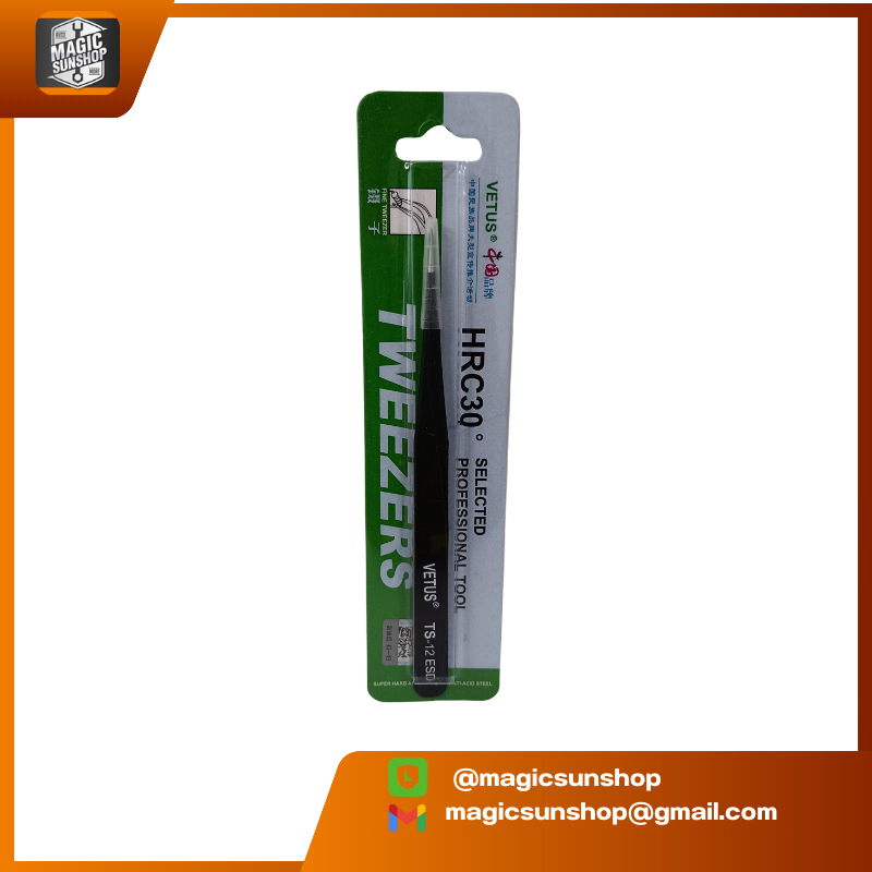 VETUS Straight tweezers TS-12 ESD