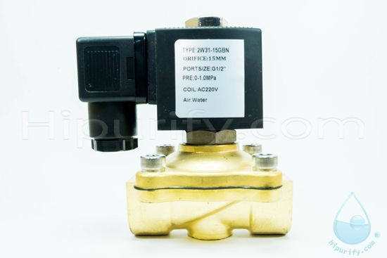 Solenoid Valve ทองเหลือง,คอยล์กันน้ำ 1/2 นิ้ว (4 หุน) 220VAC