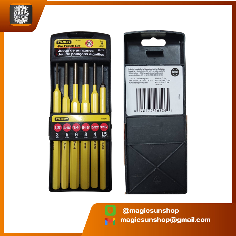 930196 STANLEY 16-226-23 cylindrical punch 6-pc/set